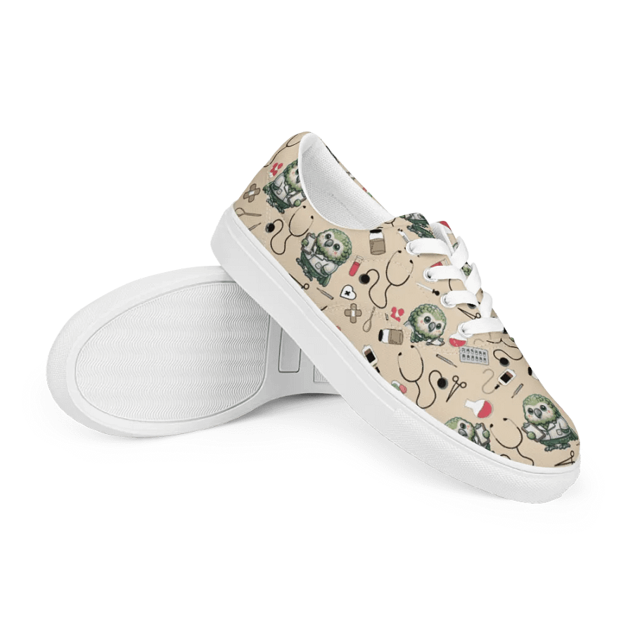 Cute Medical Kakapo Lace-up Canvas Shoes (Tan) product image (7)