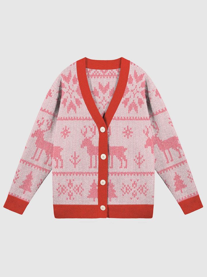 Red and Pink Christmas Cardigan product image (1)