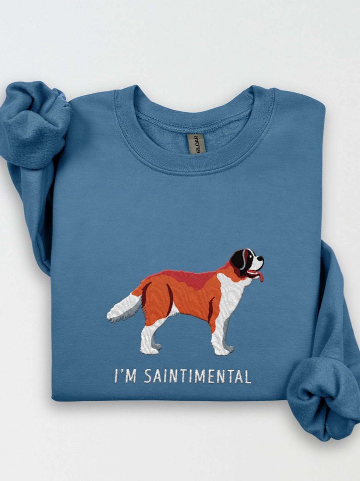 I'm Saintimental Sweatshirt (Embroidered) of a Saint Bernard(Red) product image (1)