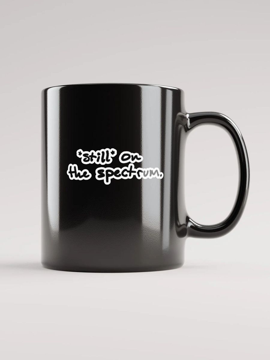 *still* on the spectrum black glossy mug (bubble design) product image (6)