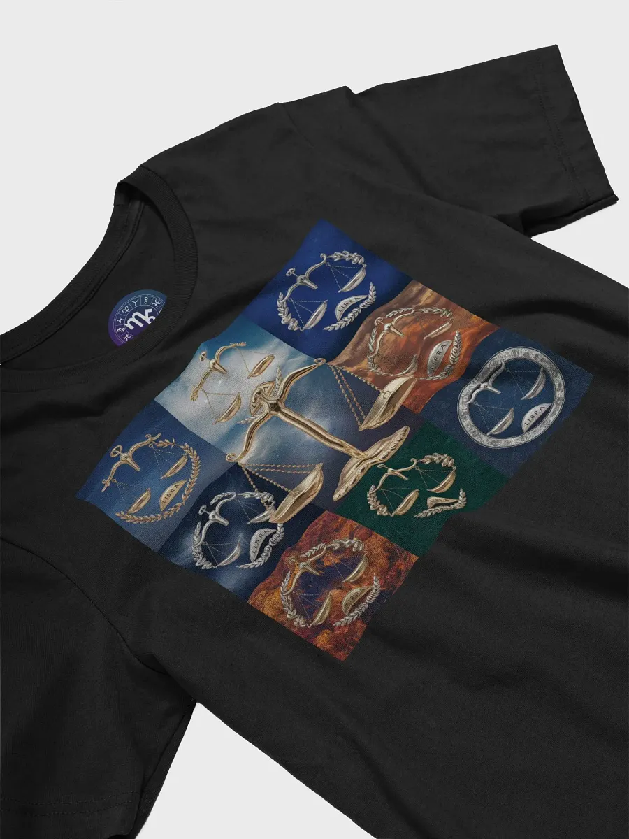 Unisex Libra Zodiac T-Shirt - Exclusive Scales Collage Design product image (5)