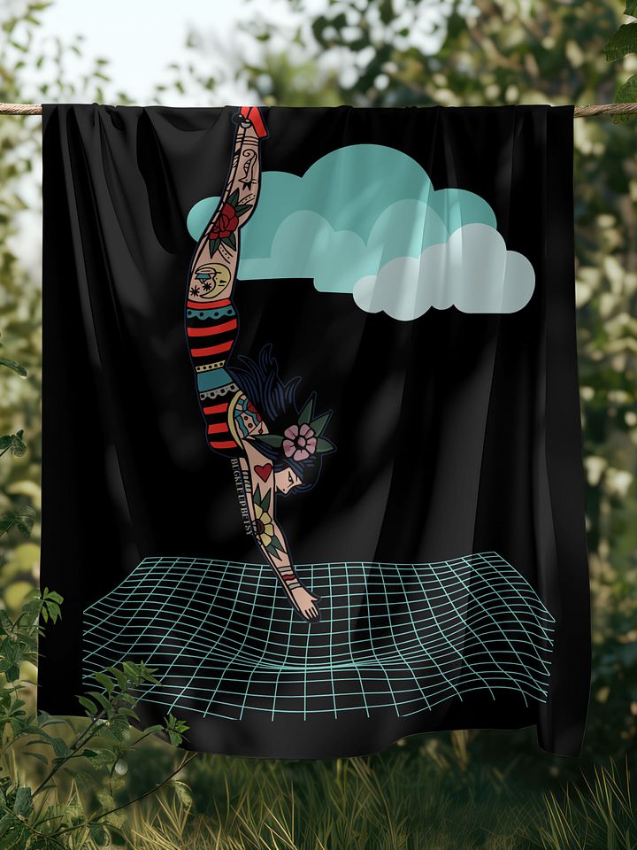 Sky Diving Lady Tattooed Blanket Throw product image (1)