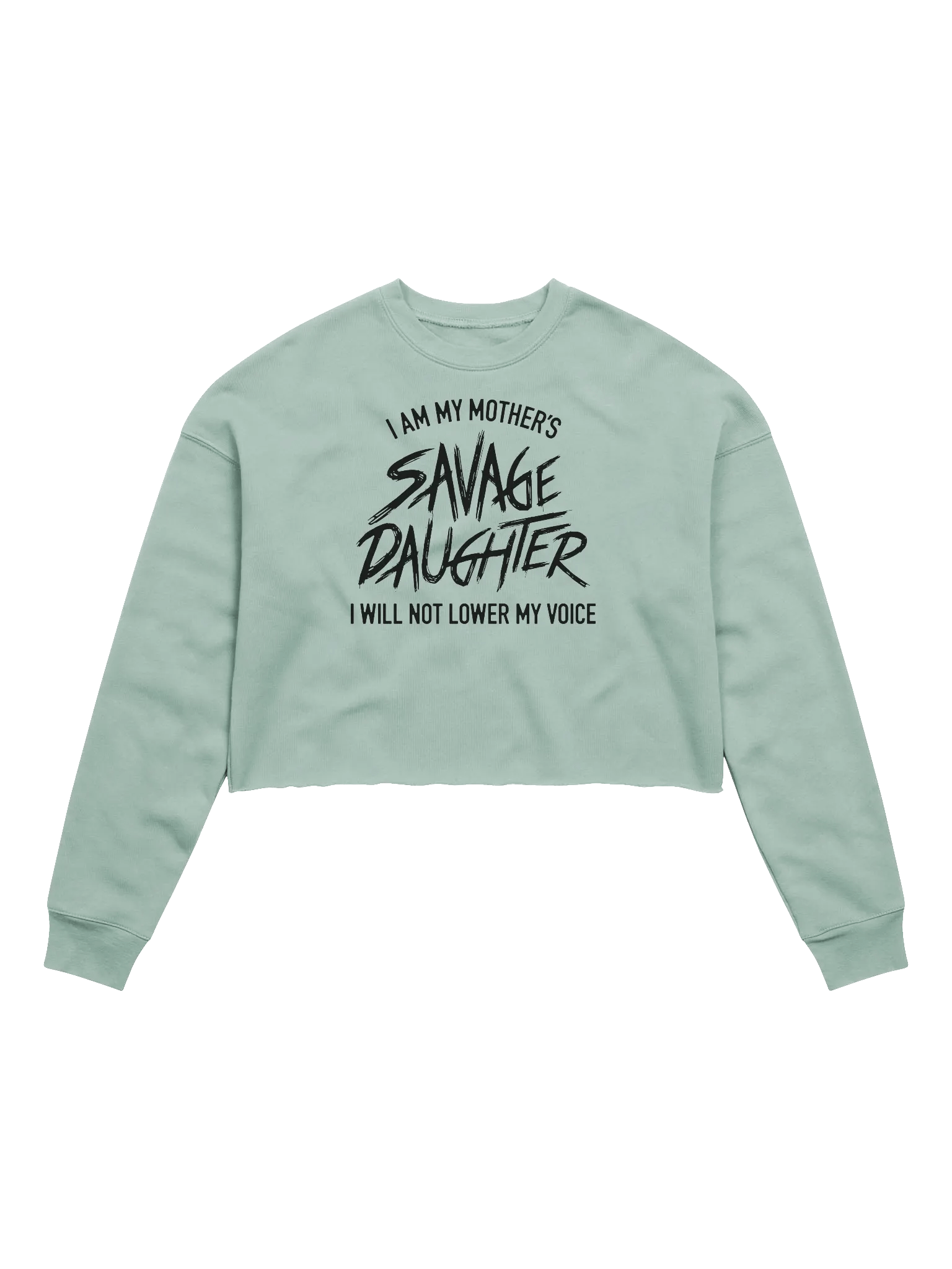 Savage Daughter Women's Fleece Crop Sweatshirt (black print) product image (2)