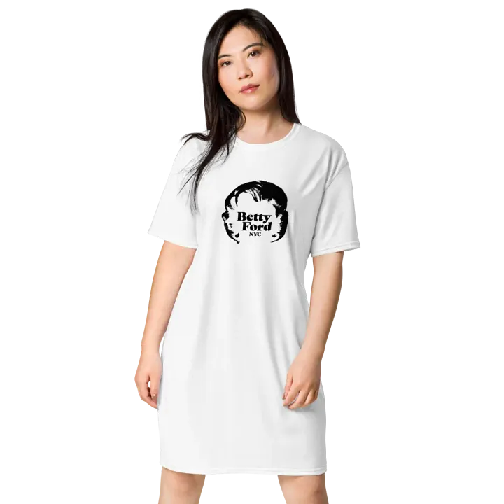 Betty Ford NYC logo T-Shirt Dress (White) product image (1)