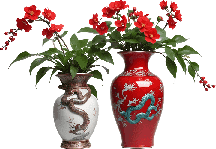 Chinese Art – Snake-Inspired Vase PNG product image (1)