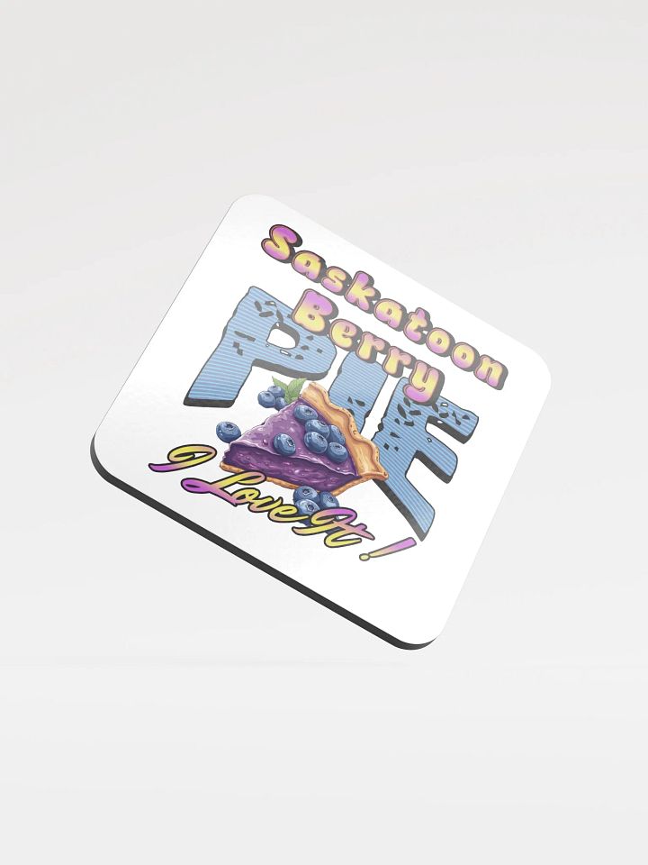 Saskatoon Berry Pie I Love It Glossed Cork Coaster product image (2)