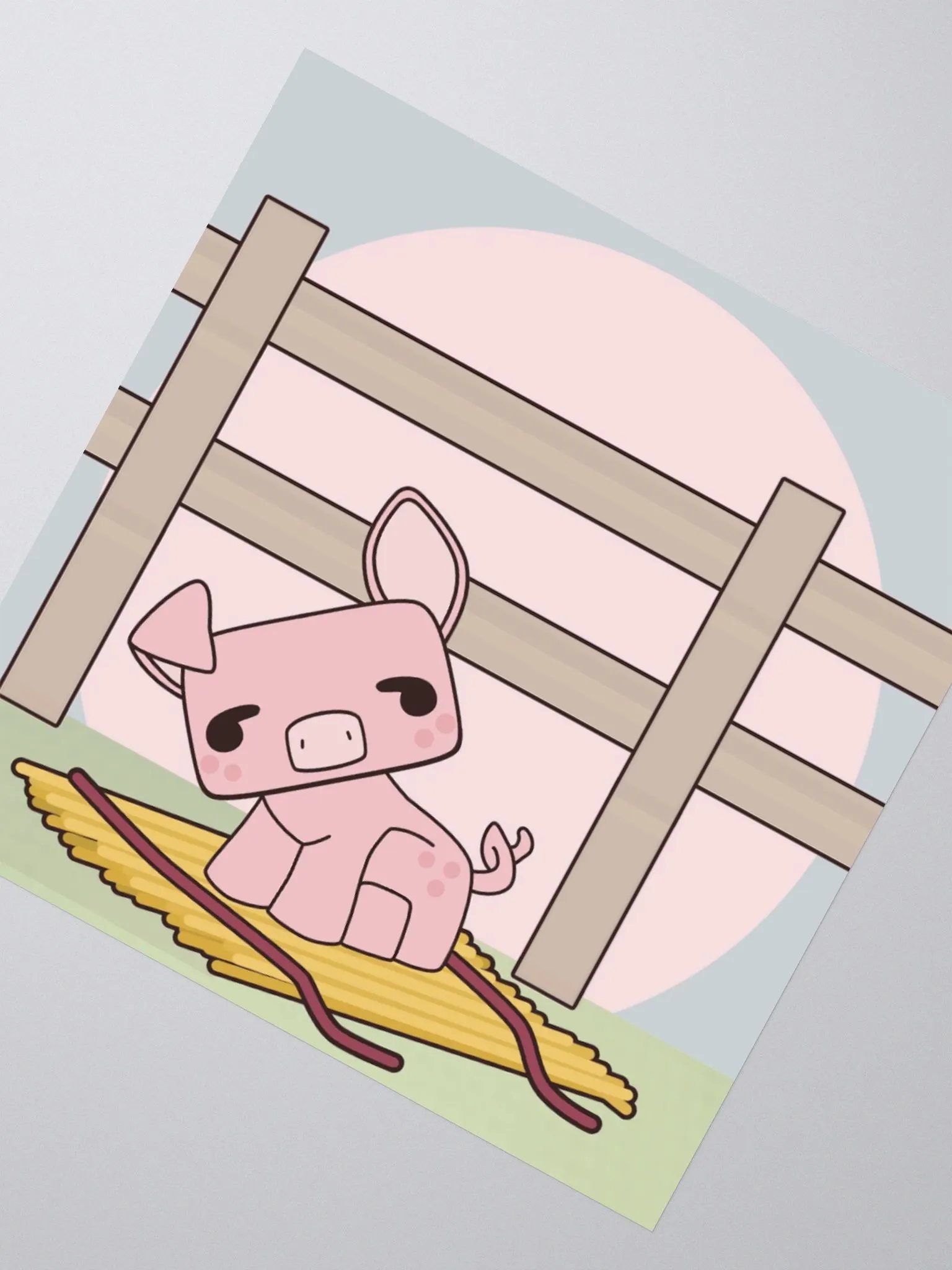 Kawaii Minecraft Piglet Kiss Cut Stickers product image (4)
