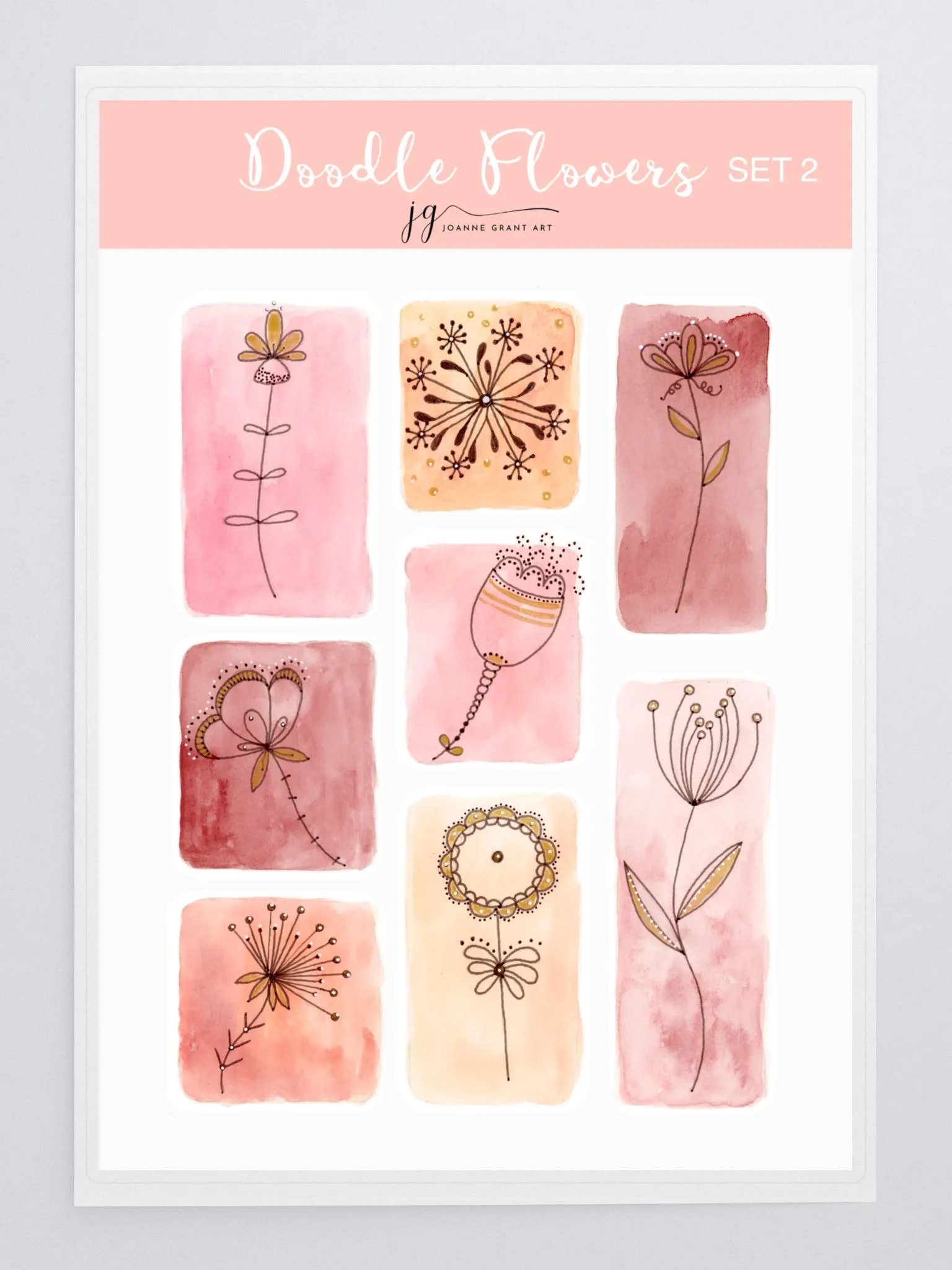 Flower Doodle Kiss Cut Stickers Set 2 product image (1)