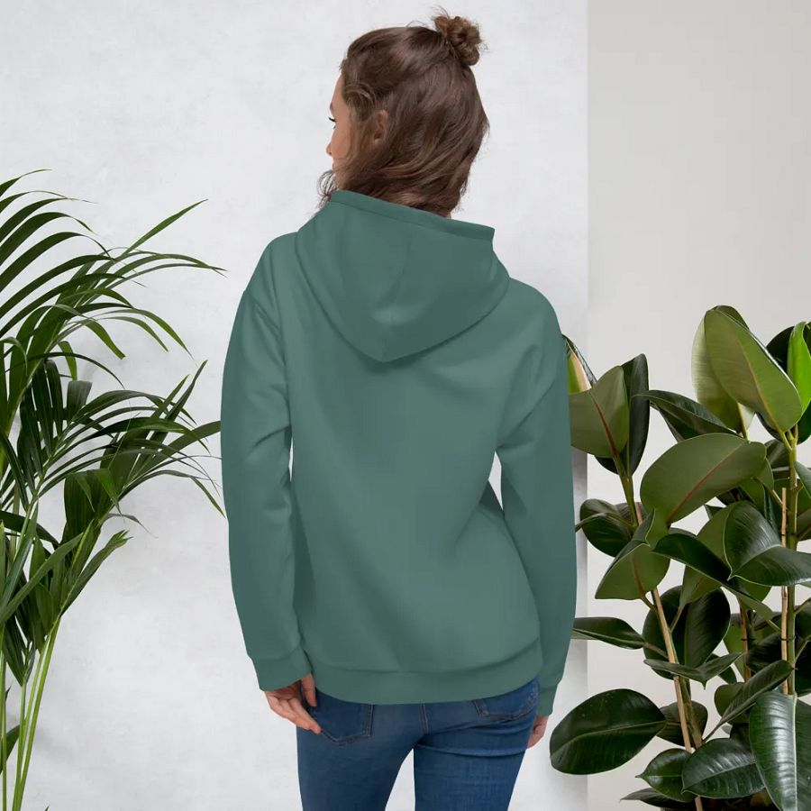 Plain Medium Dark Green Soft Summer Unisex Recycled Polyester Heavyweight Premium Hoodie by Treasure Pie product image (12)