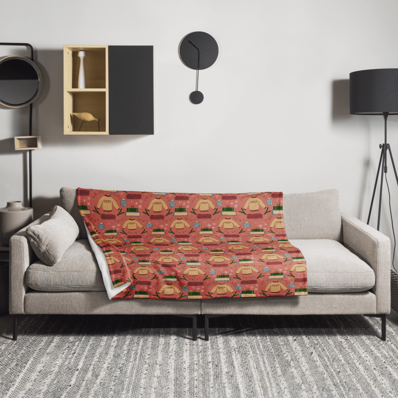 Cozy Winter in Red Throw Blanket product image (3)