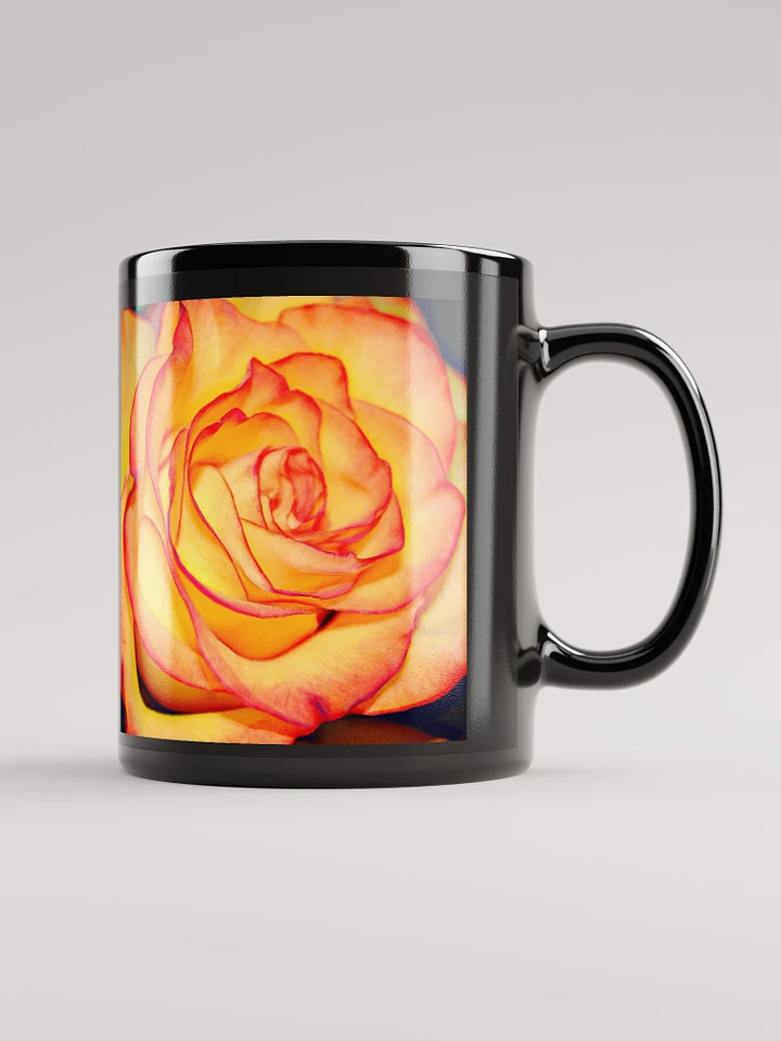 Bright Orange Rose Black Coffee Mug product image (1)