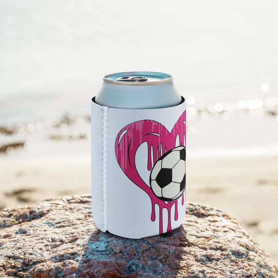 Heart Soccer Love Struck Can Cooler product image (10)