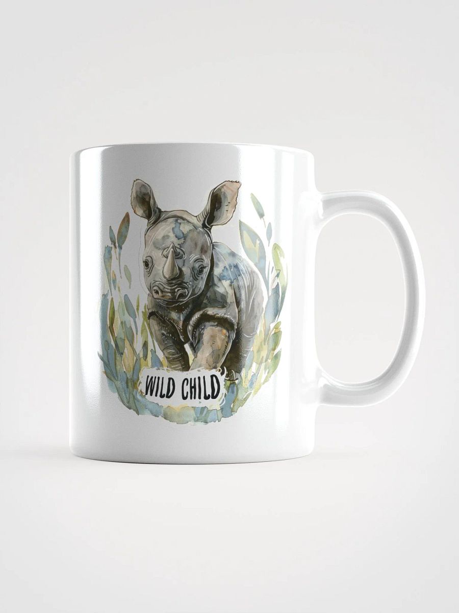 Wild Child Rhino White Glossy Mug product image (3)