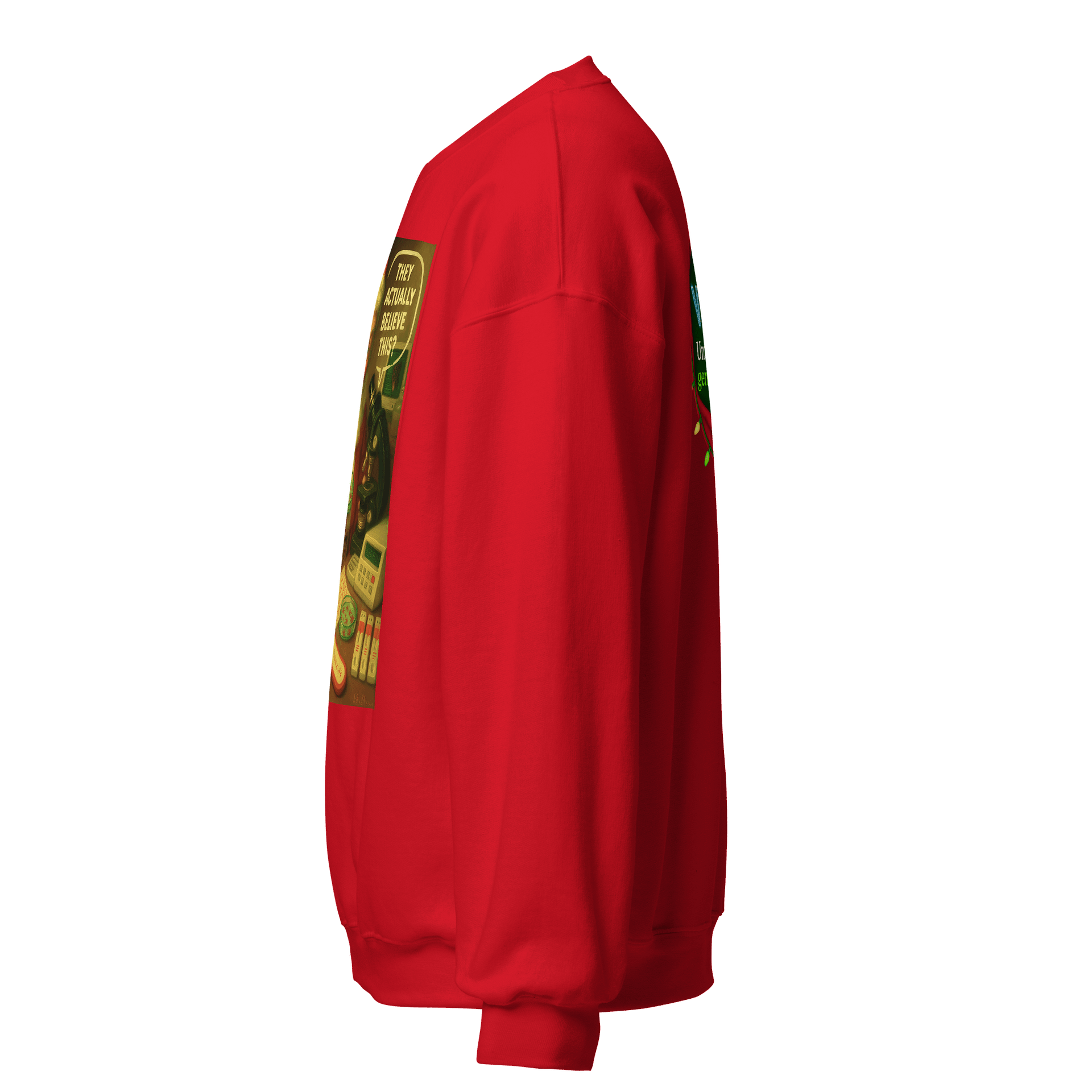 Skeptical Santa Crewneck Sweatshirt Red product image (2)