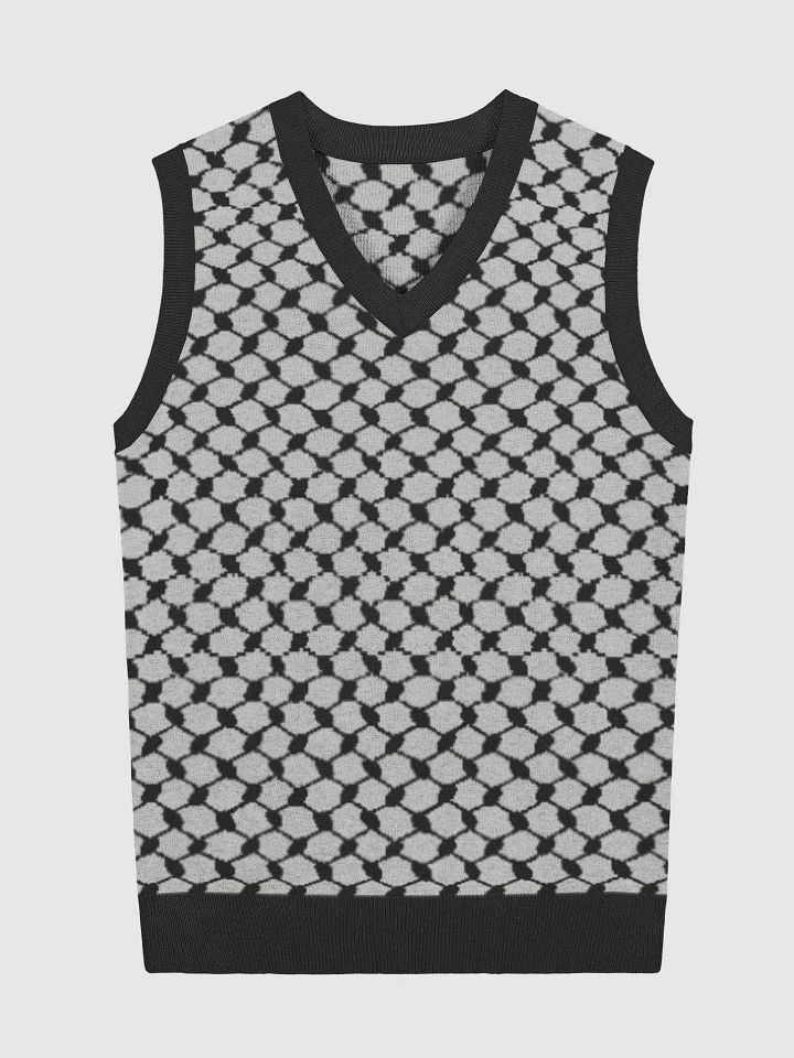 Keffiyeh Pullover Sweater Vest Grey and Black product image (1)
