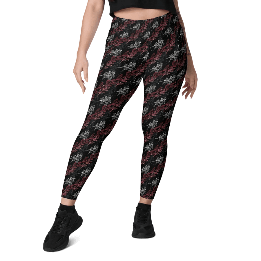 Black All-Over Print Leggings with Pockets product image (8)