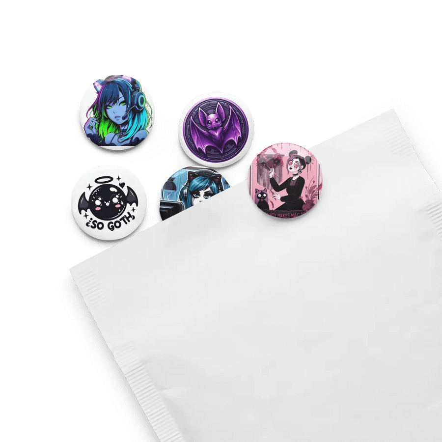 GothAunty Set of 5 Pin Buttons product image (13)