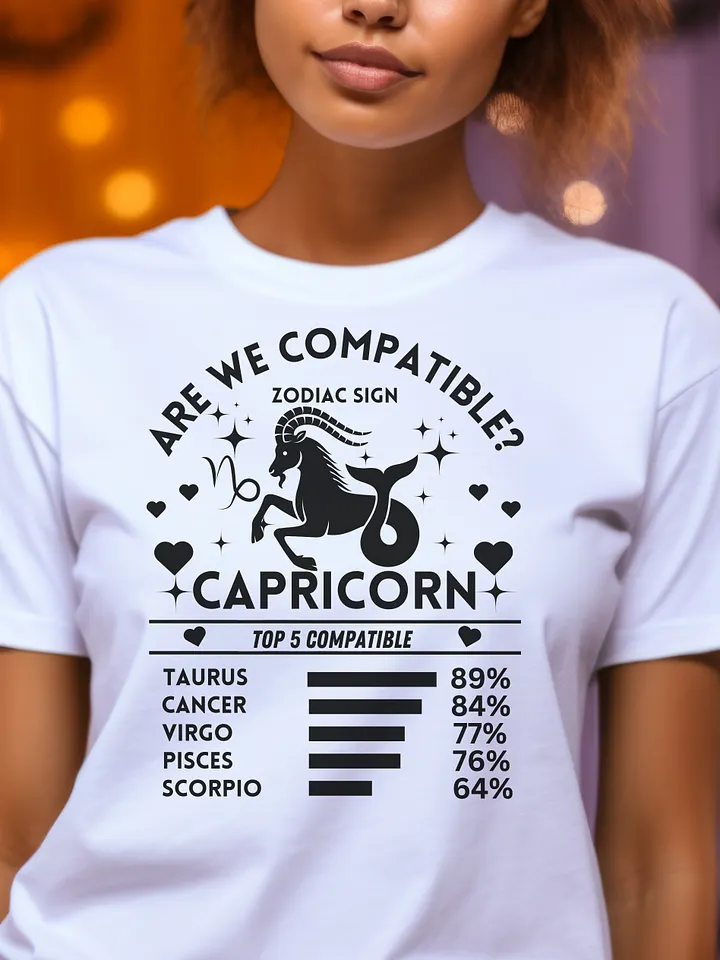 Capricorn Zodiac Sign Romantic Compatibility T-Shirt - Bella Canvas 3001 Unisex Staple T-Shirt - Light Colors product image (1)