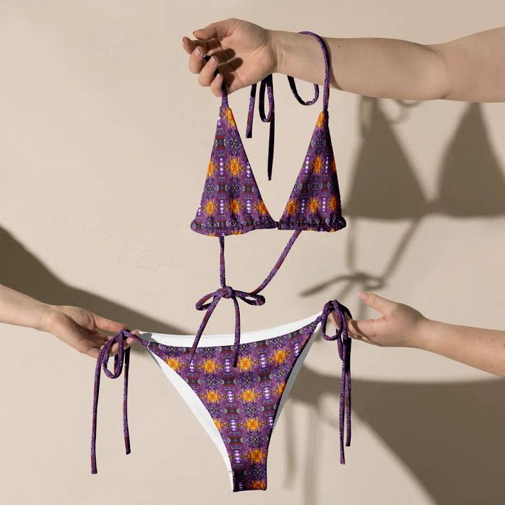 African Inspired Purple Bikini Set product image (2)
