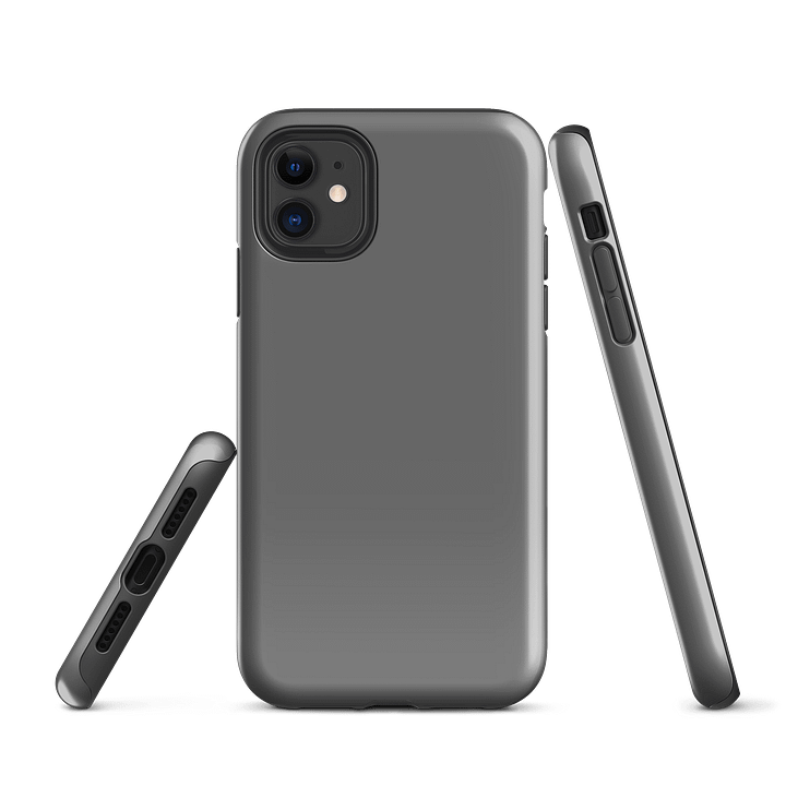Thunderstorm Grey Solid Colour iPhone® Glossy Tough Case product image (1)