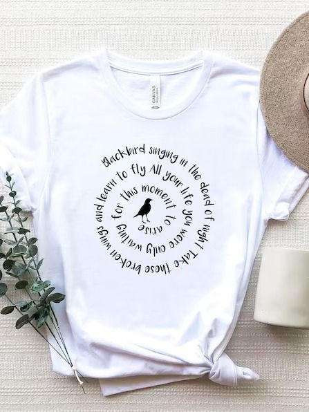 Blackbird Singing Shirt, Beatles Lyrics, Rock N Roll t shirt, The Beatles Lover, Old Style rocker t shirt, Beatles Gift product image (1)