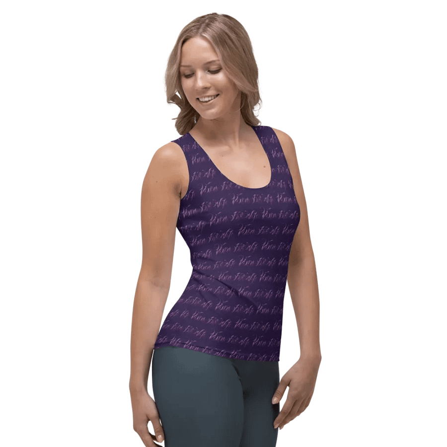 Purple Passion Vixen Hotwife Print Fitted Tank Top product image (4)