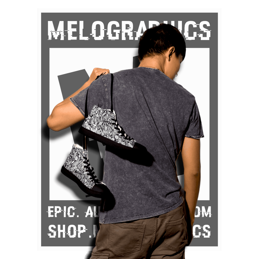 Dark Space Scribble - Men's High Tops | #MadeByMELO product image (12)