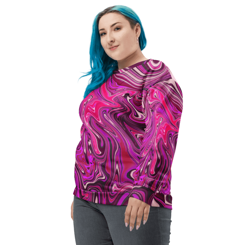 Sweatshirt - Pink and Purple Digital Fluid Art product image (6)