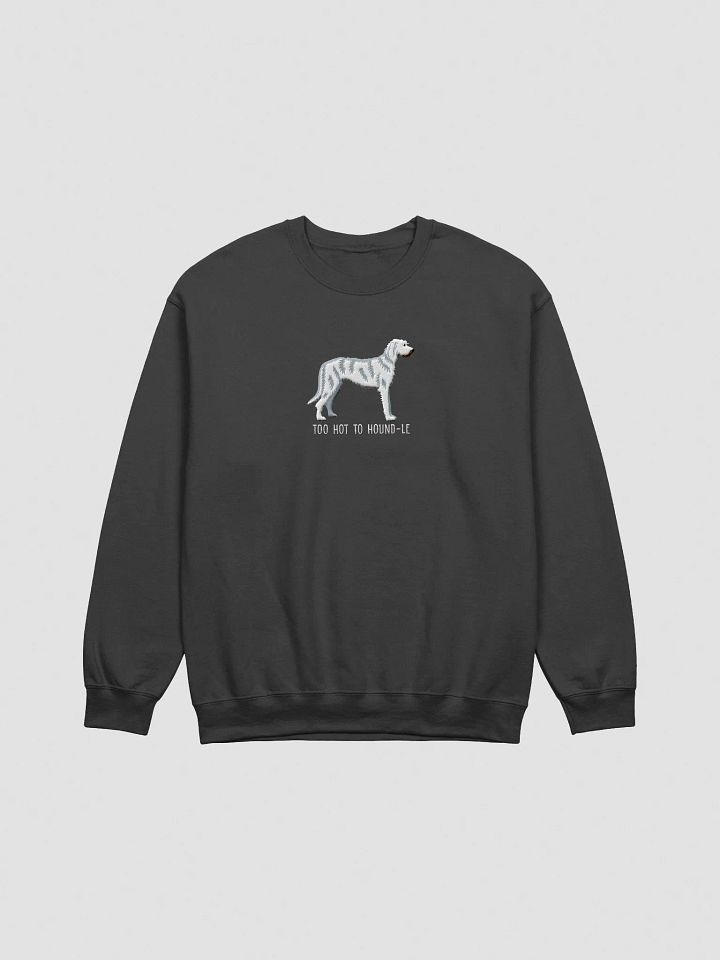Too Hot to Hound-le Sweatshirt (Embroidered) of an Irish Wolfhound(White) product image (4)