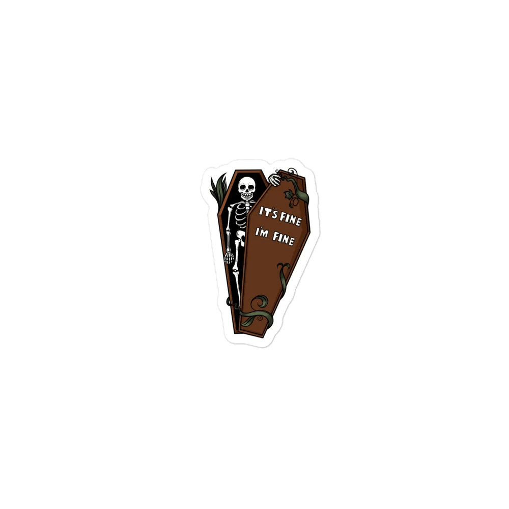 it's fine i'm fine coffin magnet product image (1)