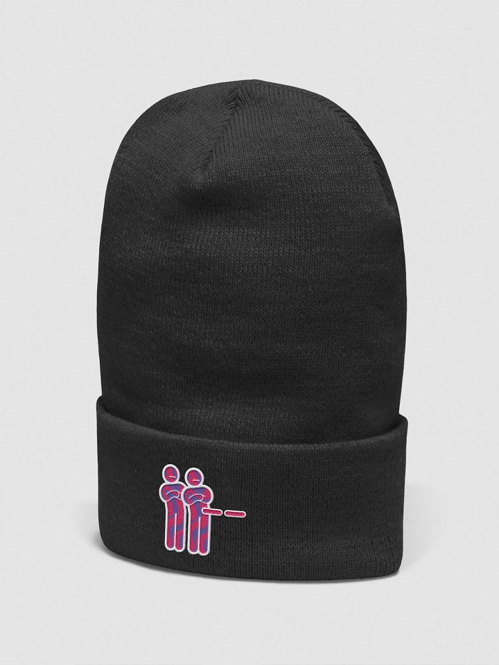 "Unimpressed" Embroidered Beanie - Pink+White Logo product image (2)