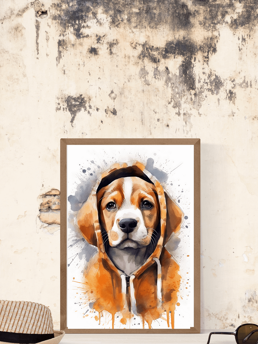 Splashy Puppy with hoodie New Digital Product product image (3)