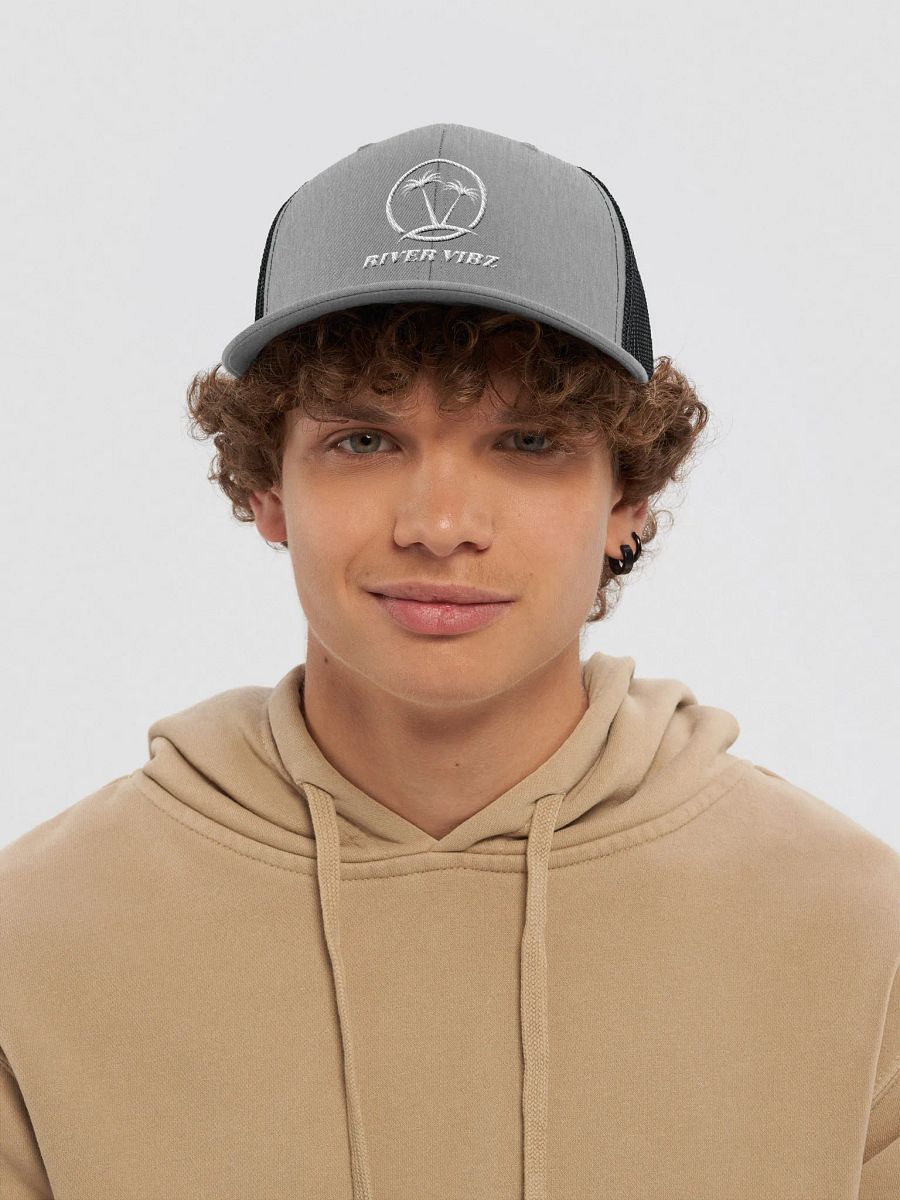 Palm Tree White River Vibz Trucker Hat product image (5)