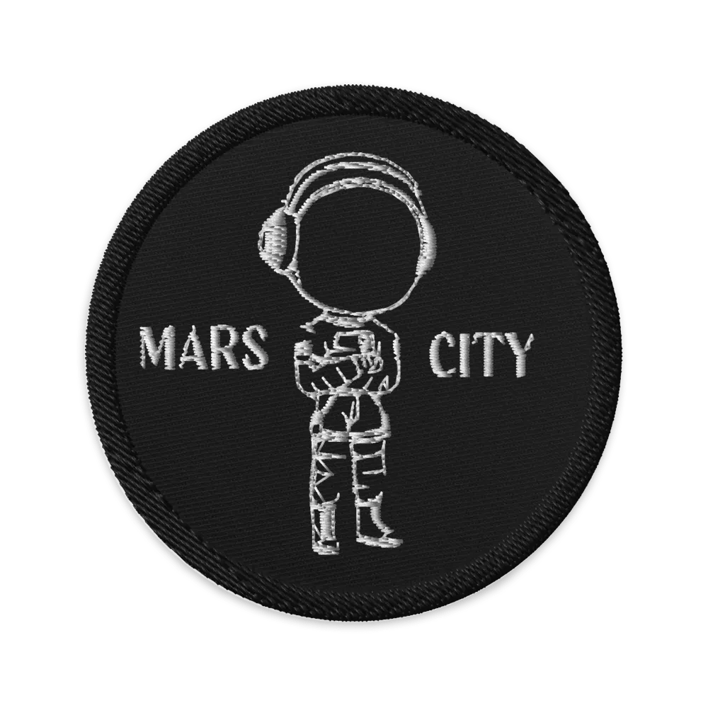 ALL BLACK CIRCLE PATCH WITH WHITE ASTRONAUT LOGO product image (1)