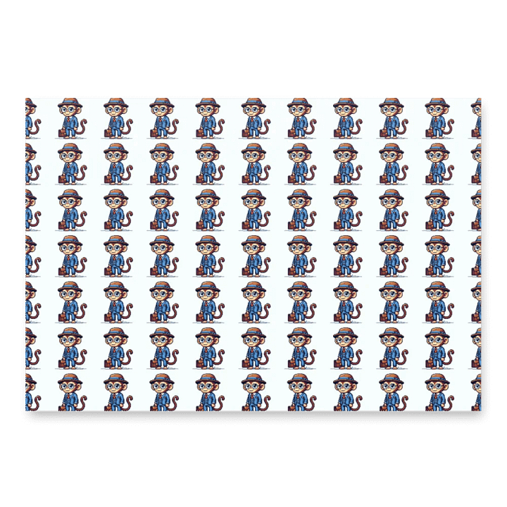 Pixel Art Monkey Business Wrapping Paper product image (1)