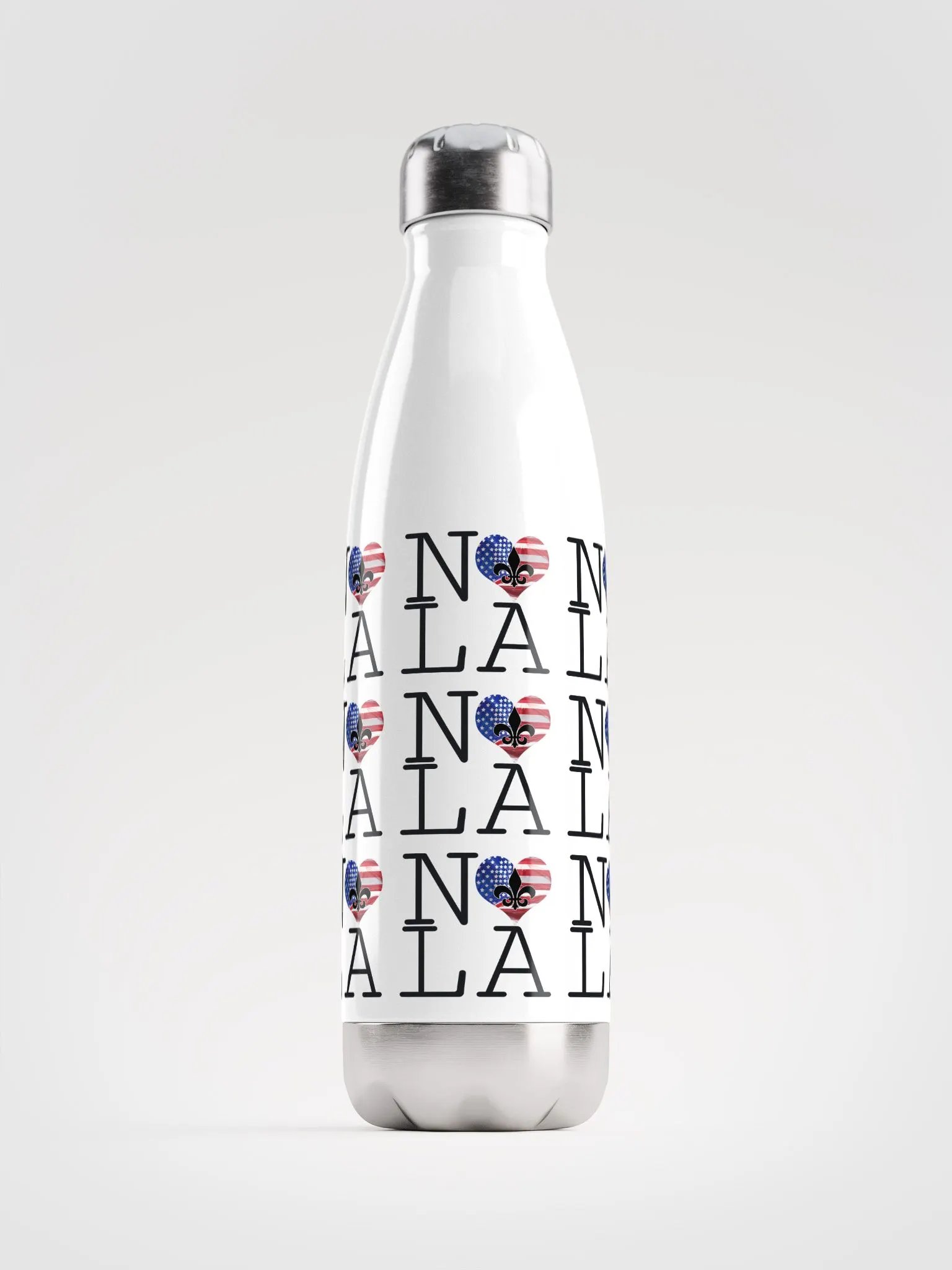 I LOVE NOLA **BIGSHOT BOTTLE LEGACY PRINT** (USA HEART STAINLESS STEEL) product image (1)