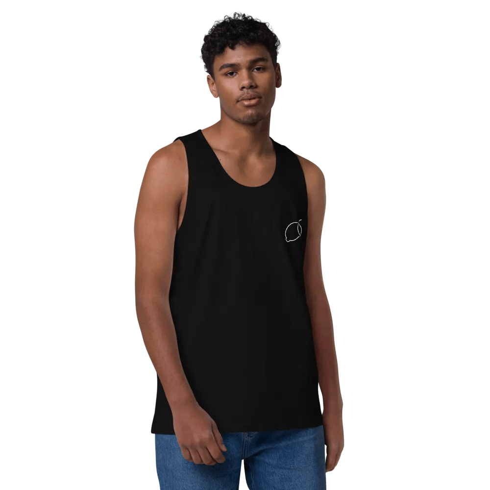 Cdog Spins Lemon Black/White Embroided Tank Top product image (6)