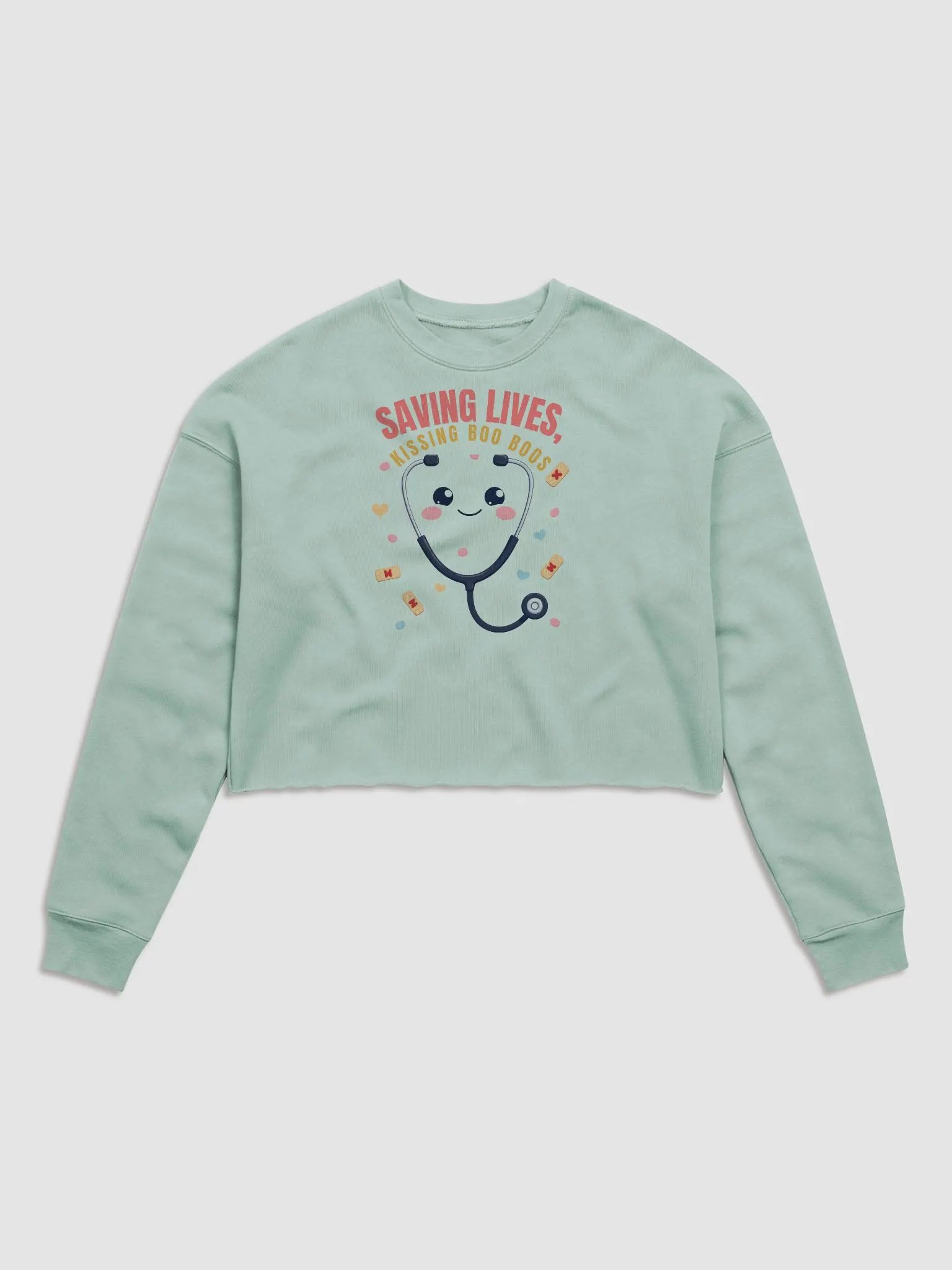 Smiling Stethoscope Crop Sweatshirt product image (13)