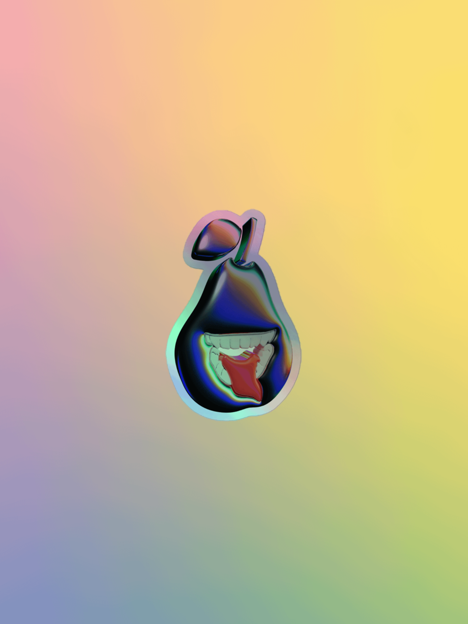 Iridescent Pear Kiss-Cut Sticker product image (1)