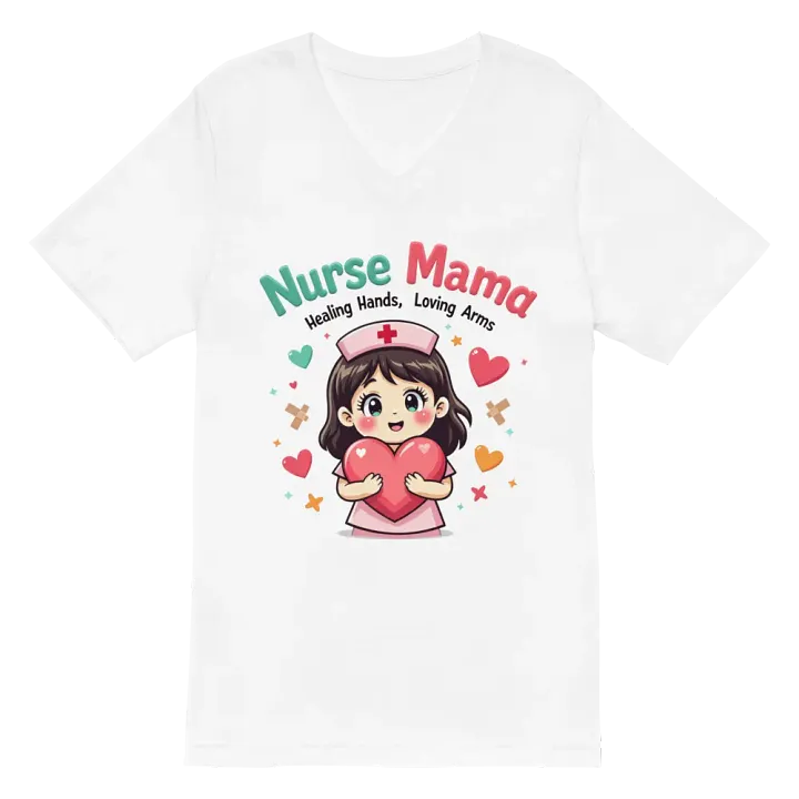 Nurse Mama Healing Hands V-Neck Tee product image (2)