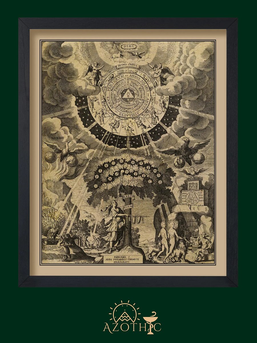 Vintage Alchemical Tree of Life Poster - Celestial Mythology Art product image (1)