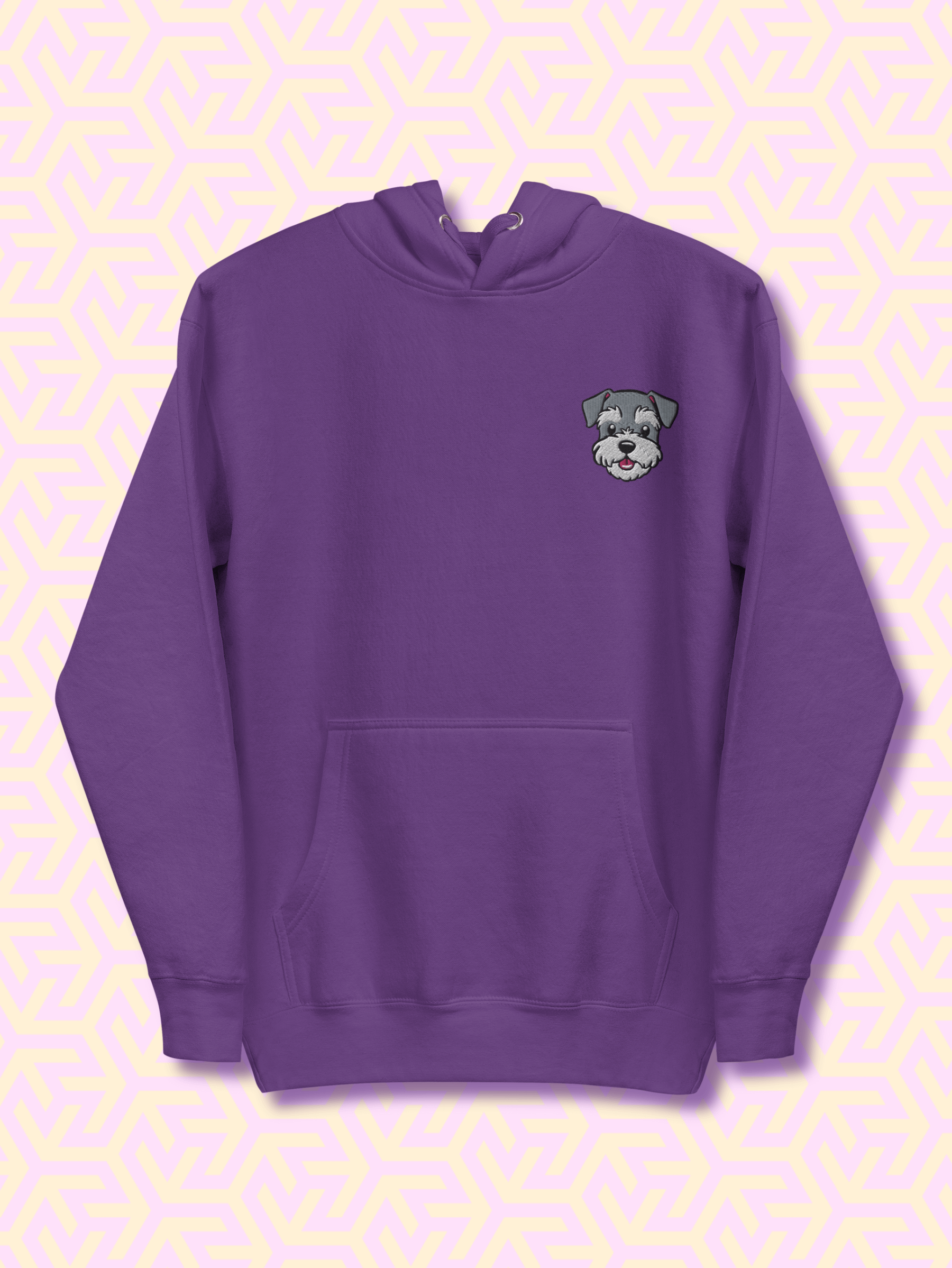Happy Miniature Schnauzer Pup Embroidered Premium Hoodie product image (1)