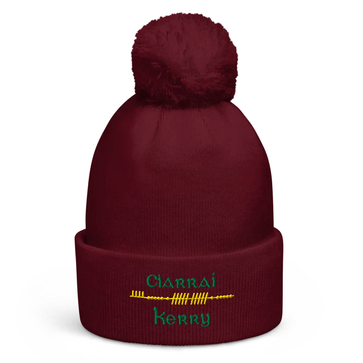 Kerry/Ciarraí Scholastic style Ogham embroidered embroidered Pom-Pom Beanie product image (3)