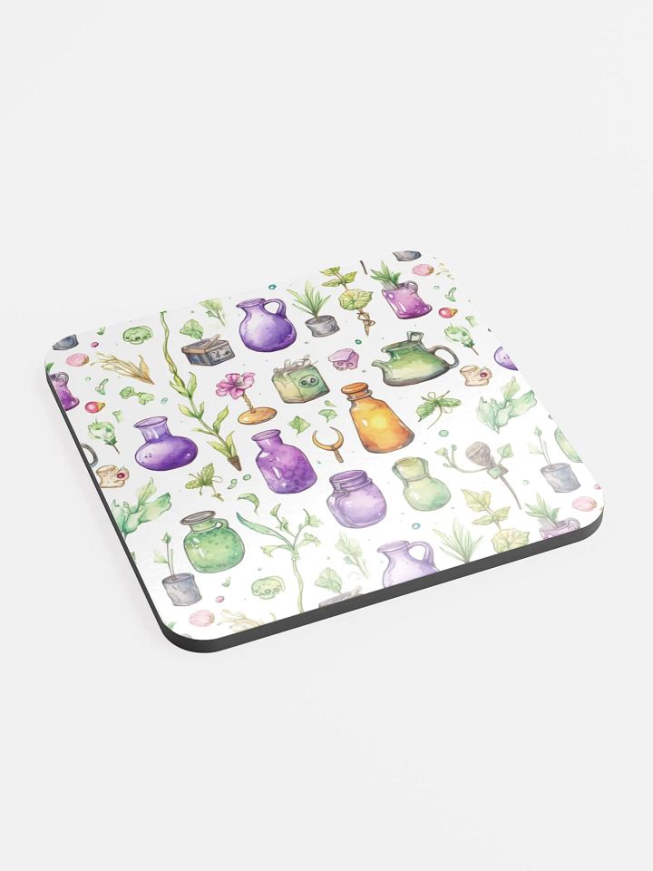 Glossed Cork Coaster 🟩 🔶 🟪 Fascinating Watercolor Pattern - Motif 4 product image (2)
