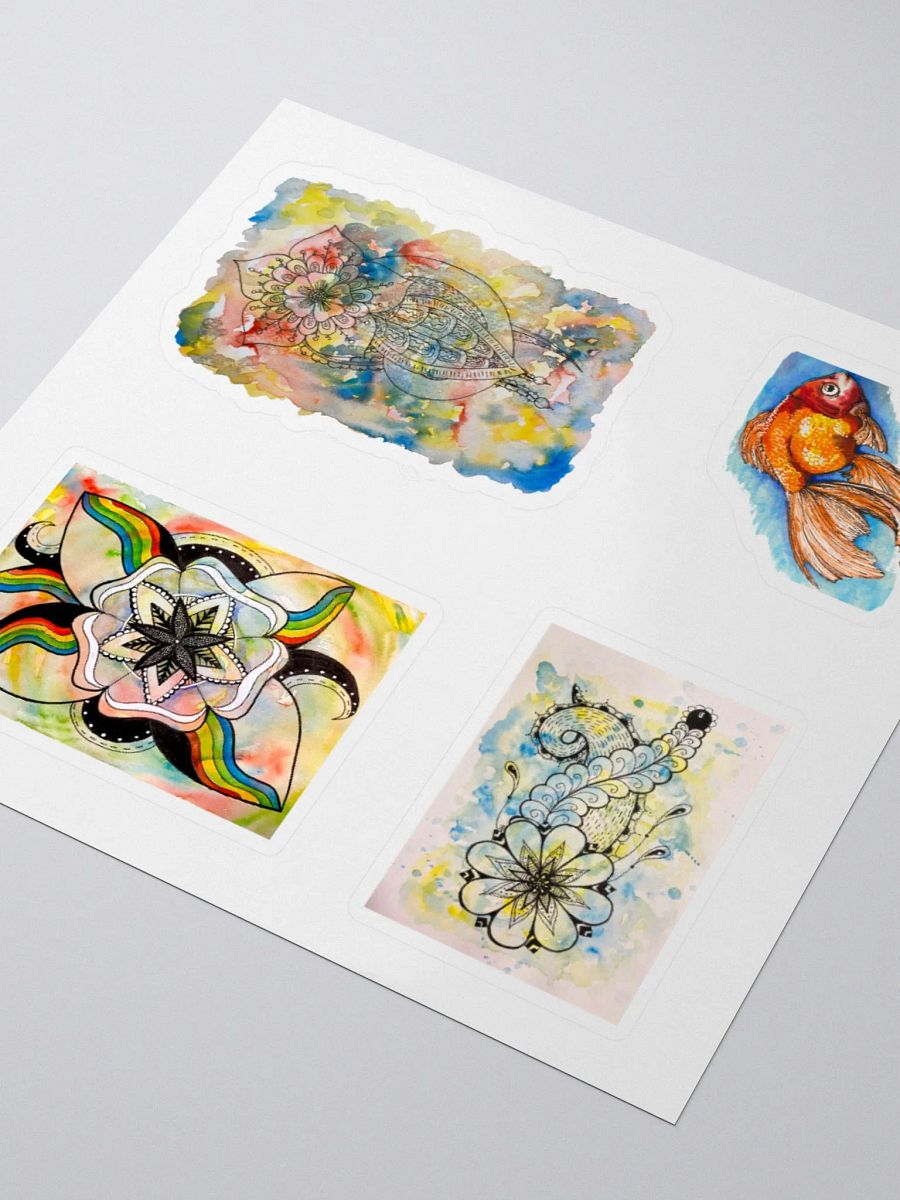 Vibrant Variety: Abstract Floral and Aquatic Art Stickers Set product image (9)