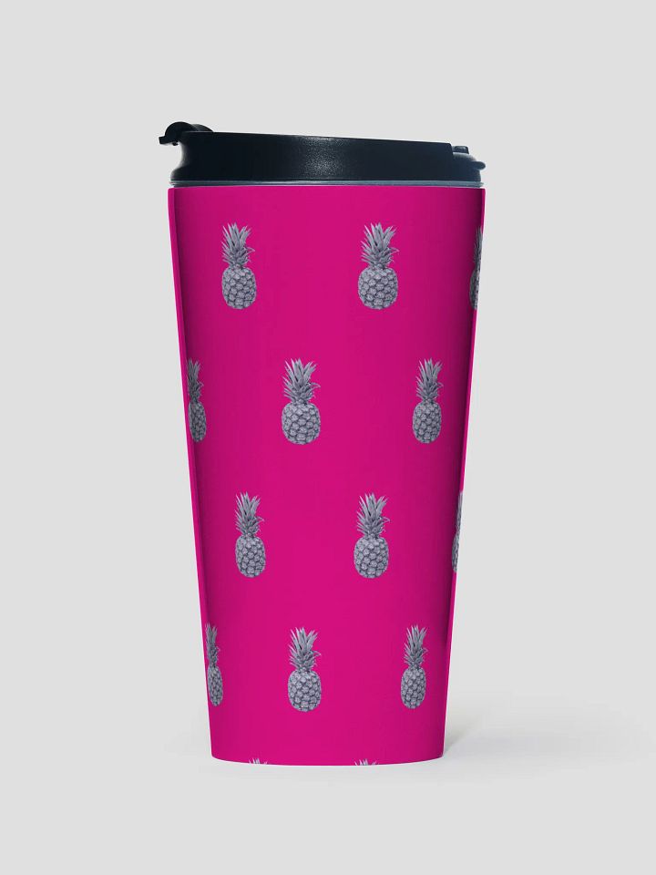 Magenta Monochrome Pineapple Stainless Steel Small Travel Mug product image (1)