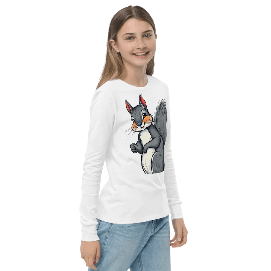 Expressive Squirrel Youth Long Sleeve T-Shirt product image (4)