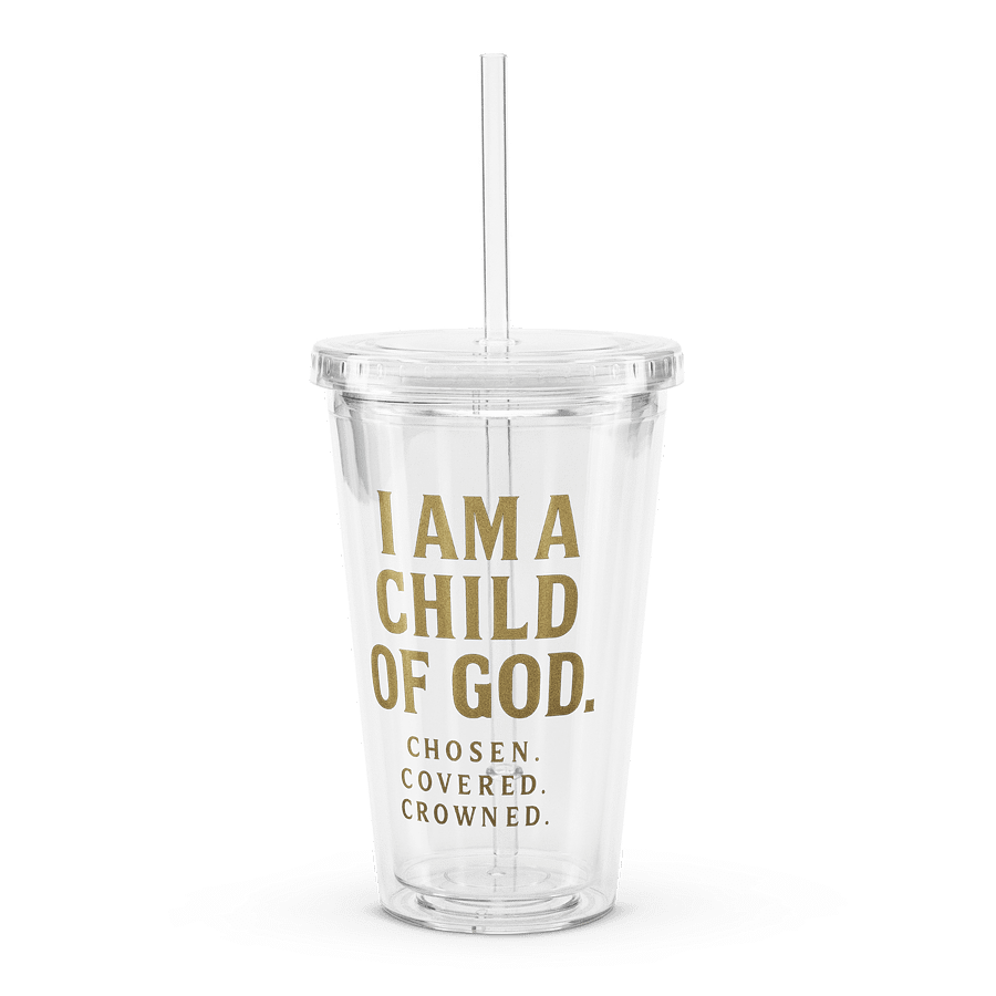 “I Am a Child of God” 16 oz Clear Tumbler – Faith in Every Sip product image (1)