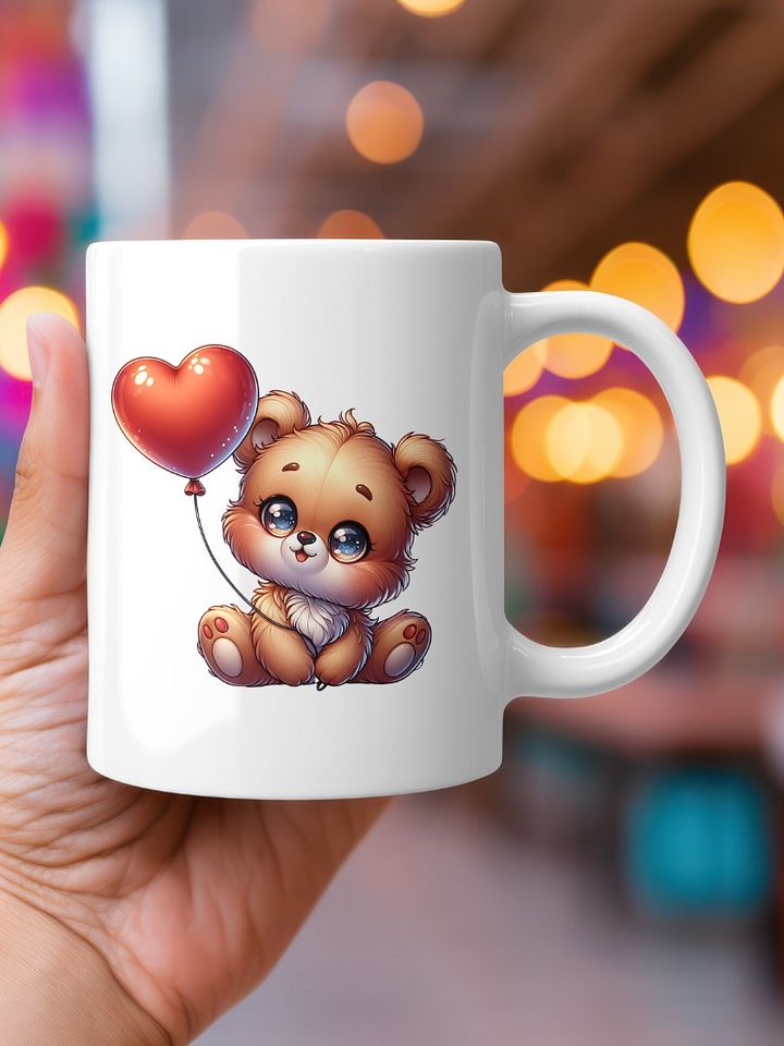 Cute Baby Brown Bear with Heart Balloon PNG Clipart product image (2)