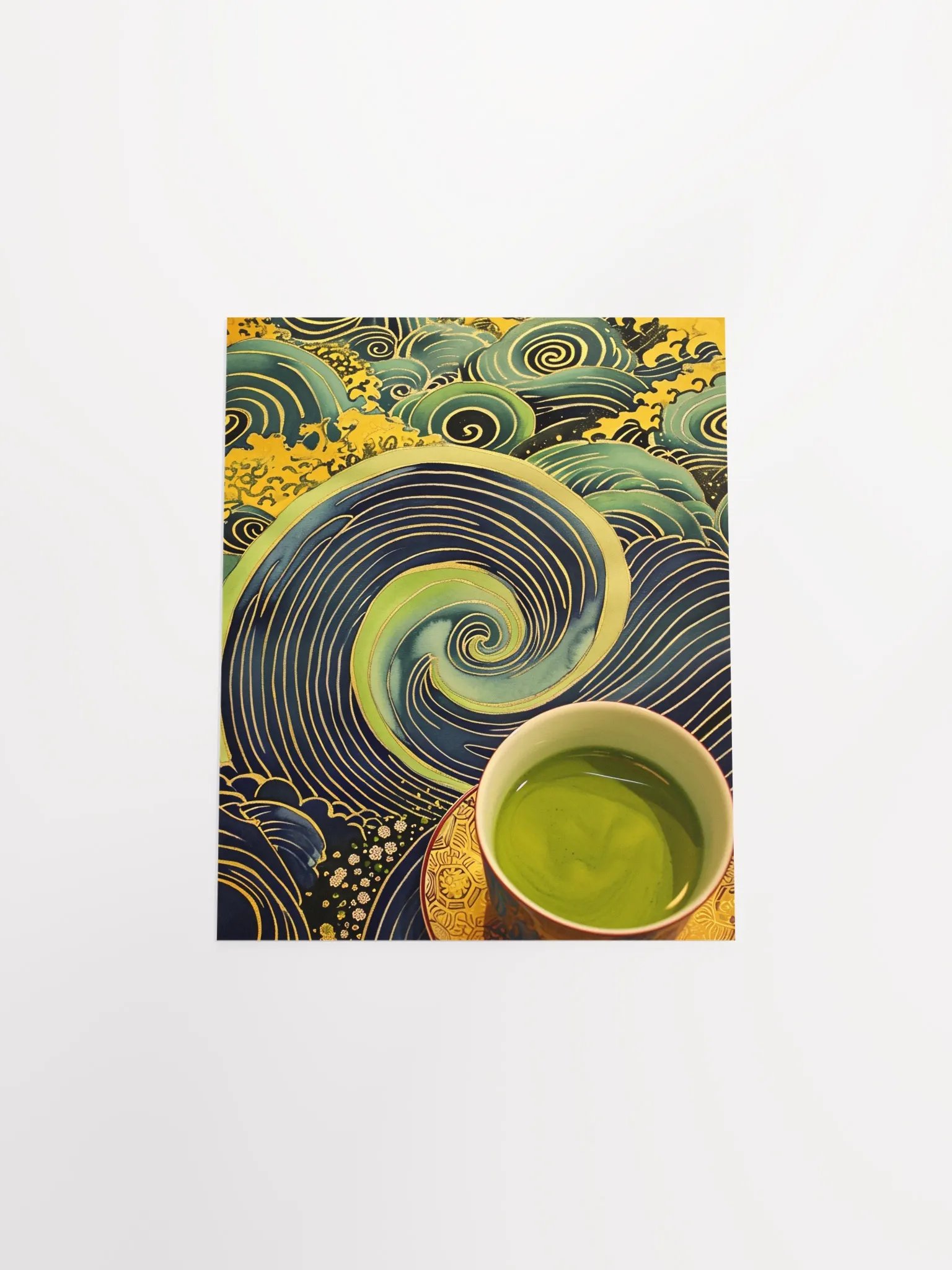 Seigaiha Serenity: Green Tea Wave Poster product image (4)